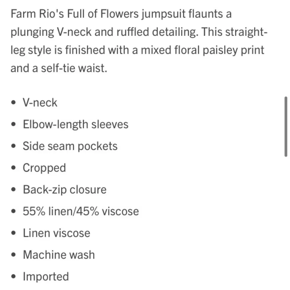 Farm Rio Full of Flowers jumpsuit Sz Medium New with Tags lots of blue - Picture 15 of 15